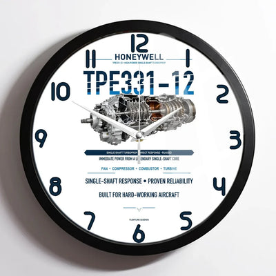 TPE331-12 design on white framed wall clock