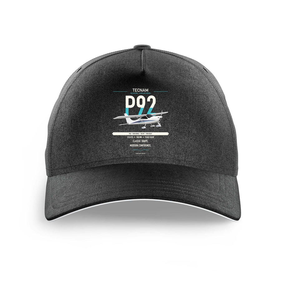 Tecnam P92 Echo MkII design on black printed hat