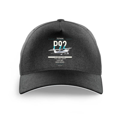 Tecnam P92 Echo MkII design on black printed hat