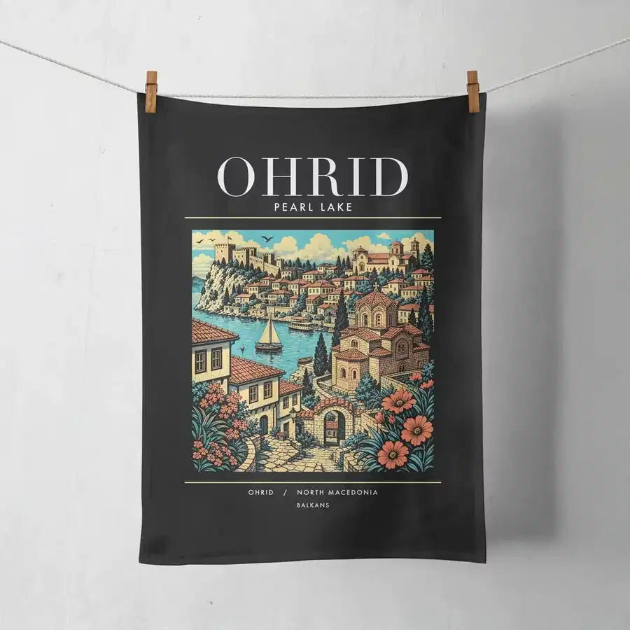 OHRID - Poster - Towel - Black