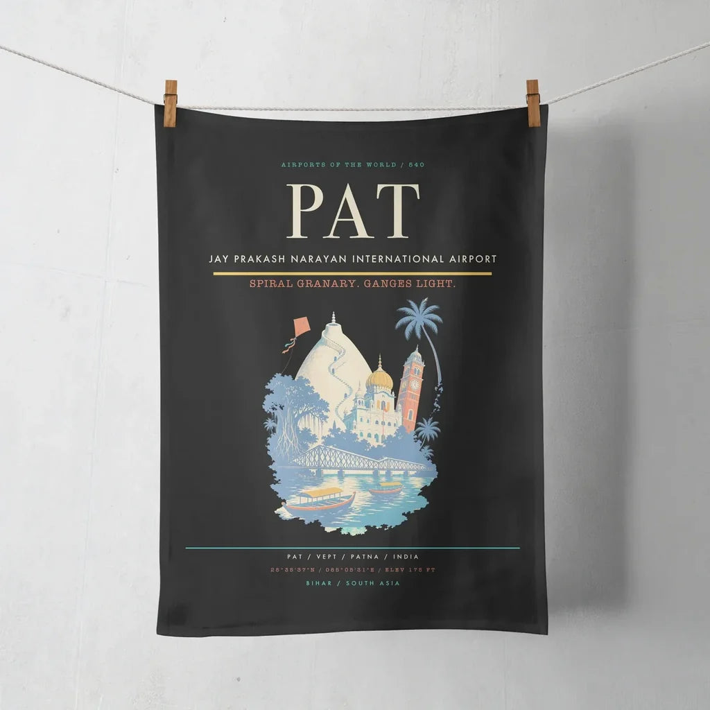 Jay Prakash Narayan International Airport (PAT) design on black towel
