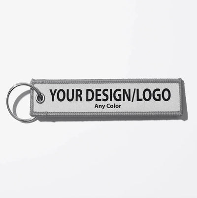 Your Custom DESIGN/LOGO aviation Remove Before Flight key chain, aviation-tag style webbing.
