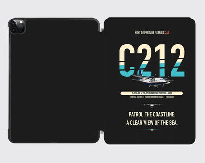 Airbus C212 Maritime Surveillance Aircraft design on black ipad tablet case
