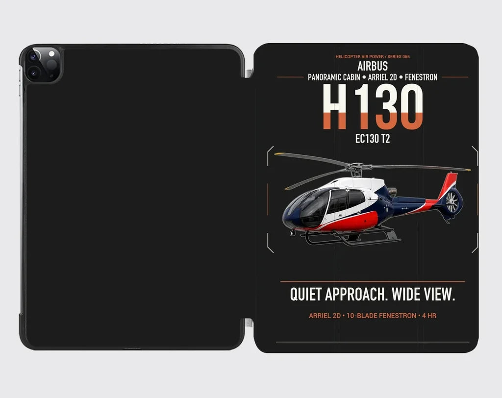 Airbus H130 design on black ipad tablet case