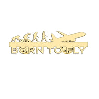 Thumbnail for Born To Fly aviation hollow pin in polished alloy.