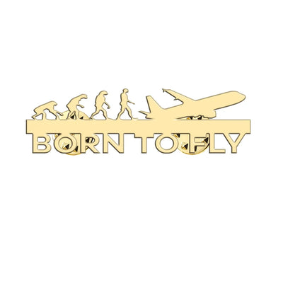 Born To Fly aviation hollow pin in polished alloy.