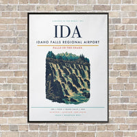 Thumbnail for Idaho Falls Regional Airport IDA vertical canvas print - framed - white background