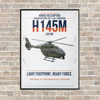 Thumbnail for Airbus Helicopters H145M LUH SOF vertical canvas print - framed - white background