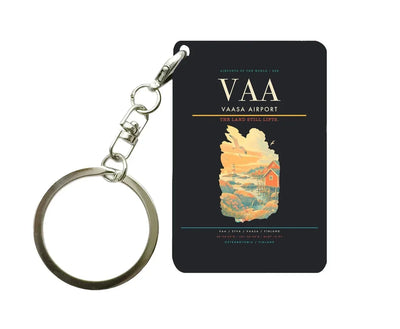 Vaasa Airport (VAA) design on black key chain