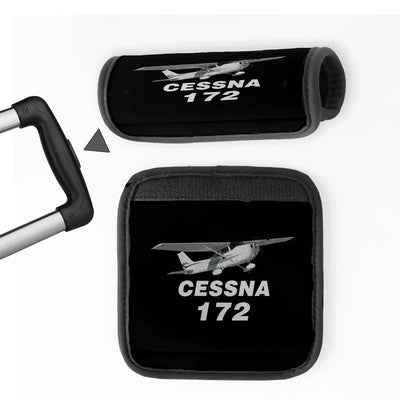 The Cessna 172 Neoprene aviation print luggage handle cover, soft silicone.