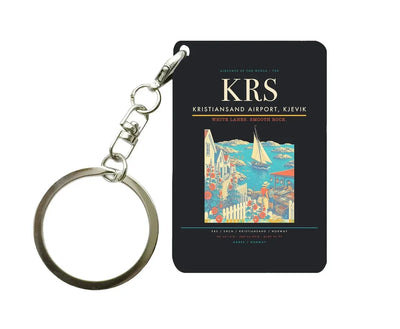 Kristiansand Airport, Kjevik (KRS) design on black key chain