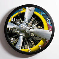 Thumbnail for Double-Decker Airplane's Propeller aviation design on premium wood and metal wall clock.