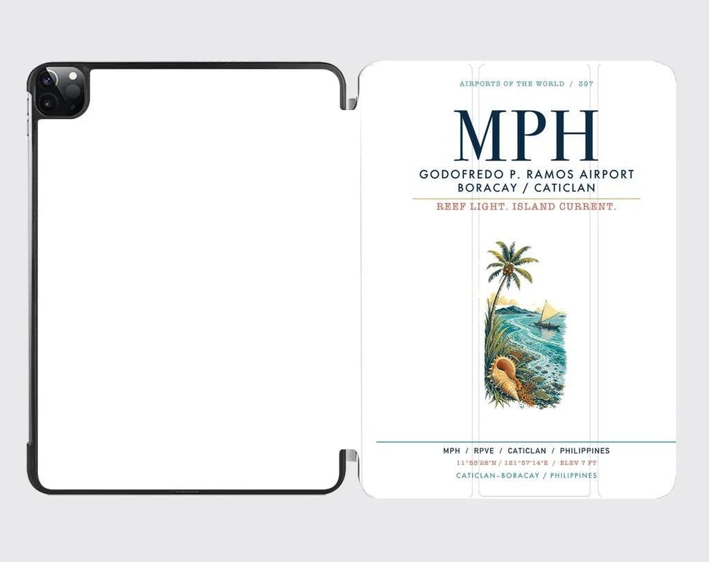 Godofredo P. Ramos Airport Boracay Caticlan (MPH) design on white ipad tablet case