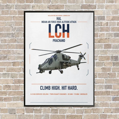 HAL LCH Prachand vertical canvas print - framed - white background