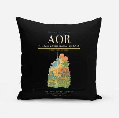 Sultan Abdul Halim Airport (AOR) design on black pillow