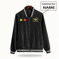 Thumbnail for AV8R aviation design printed on lightweight shell with windproof finish thin spring jacket.