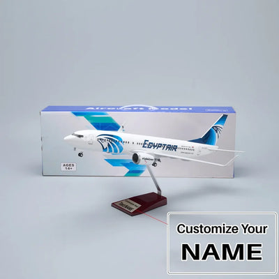Side view of Egypt Air Boeing 737-800 Airplane Model (1/85 Scale - 47CM) aviation LED model airplane in diecast metal with LE.