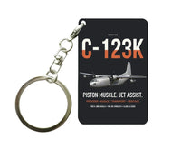 Thumbnail for C-123K Provider design on black designed key chain, double-side print