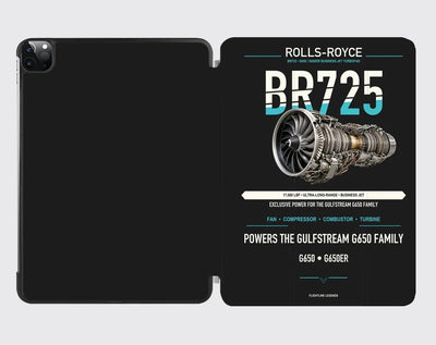 BR725 design on black ipad tablet case