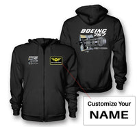Thumbnail for Boeing 757 & Rolls Royce Engine (RB211) aviation design on soft cotton blend zipped hoodie.