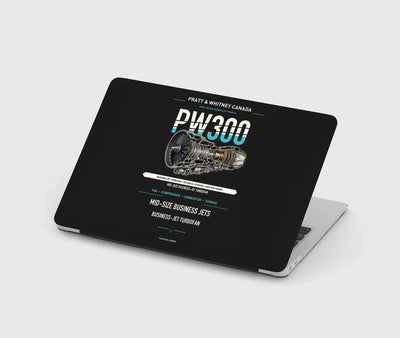PW300 design on black MacBook case