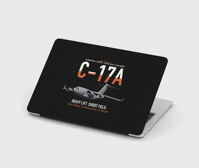 C-17A Globemaster III design on black MacBook case