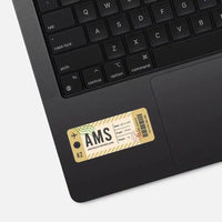 Thumbnail for AMS Airplane Boarding Pass aviation design sticker in weather-resistant vinyl.