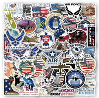 Thumbnail for 50 Pieces US Air Force Stickers (Mixed) aviation design sticker in weather-resistant vinyl.