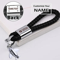Thumbnail for Turkish Airlines aviation design on premium leather car leather car key chain.
