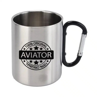 %100 Original Aviator aviation design on outdoor mug, durable insulated construction.