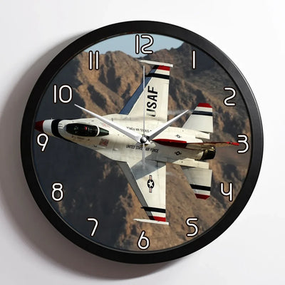 Amazing Show by Fighter Jet 16 aviation design on premium wood and metal wall clock.