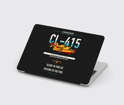 Canadair CL-415 design on black MacBook case