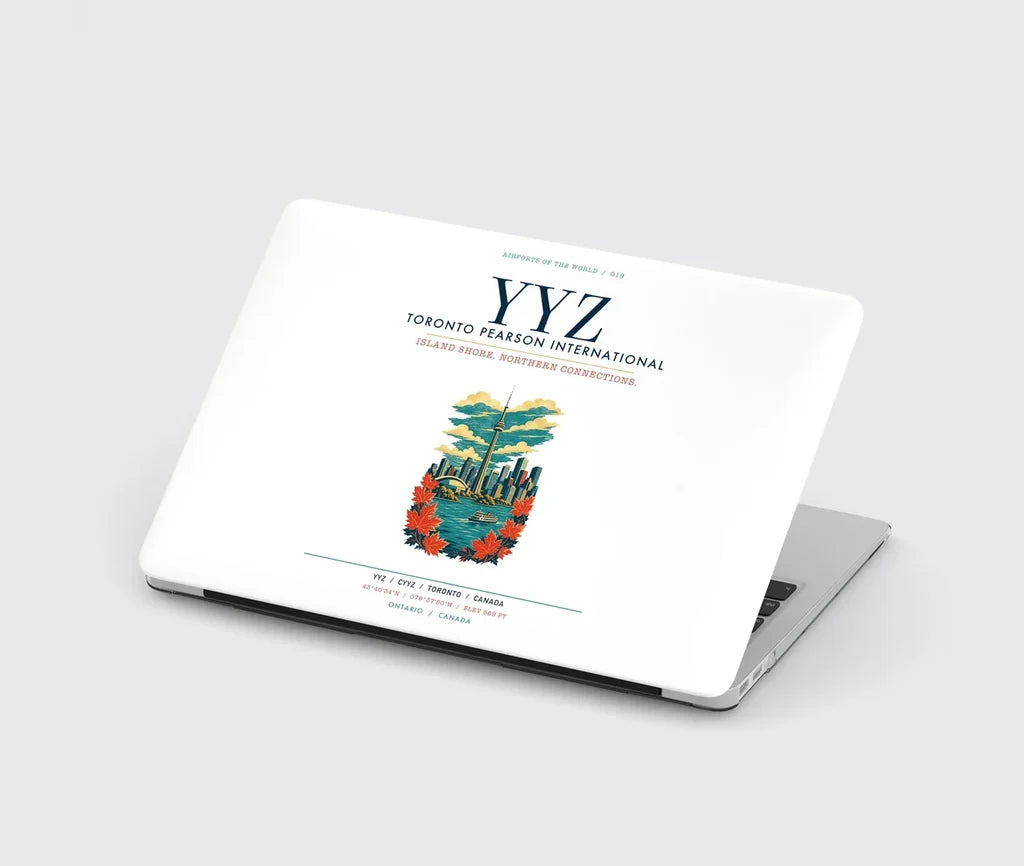 Toronto Pearson International Airport (YYZ) design on white MacBook case