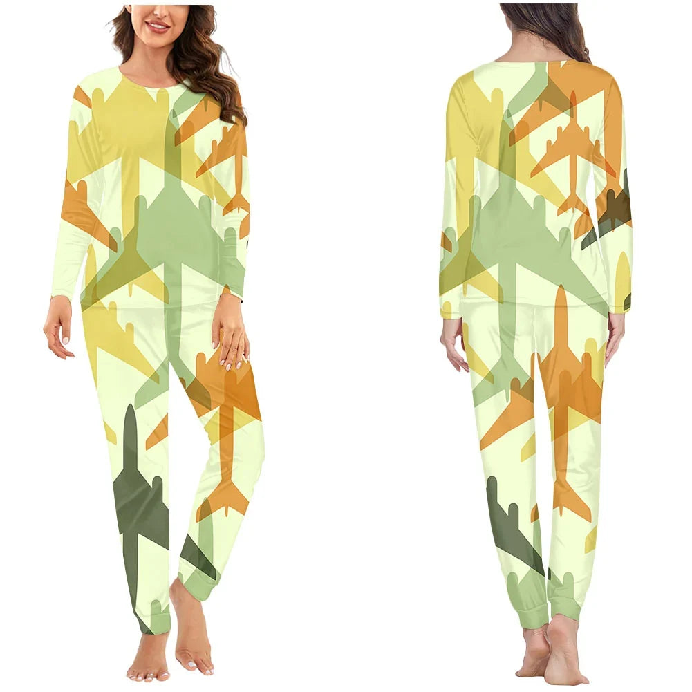 Seamless Colourful Airplanes women pajamas - view 2