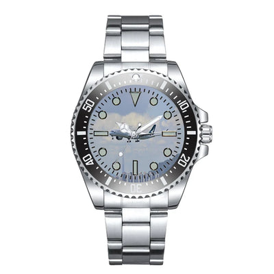 Cathay Pacific Airbus A350 Luxury Aviators aviation-themed aviator watch, polished premium stainless steel.
