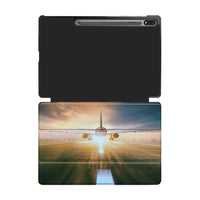 Thumbnail for Airplane Flying Over Runway aviation themed tablet case for Samsung tablet.
