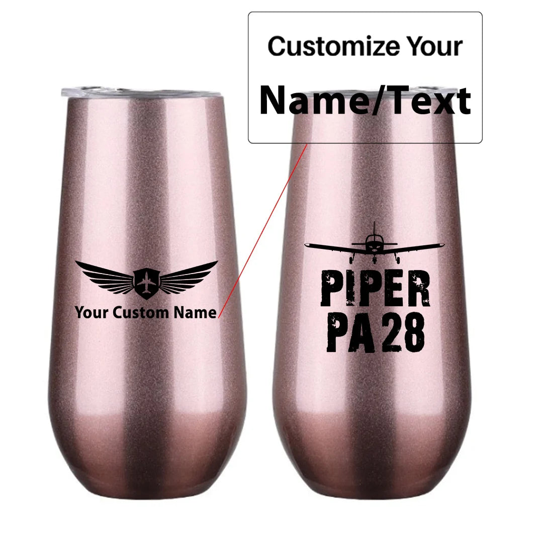 Piper PA28 & Plane 6oz Egg aviation design on 6oz egg cup, compact 6oz ceramic.