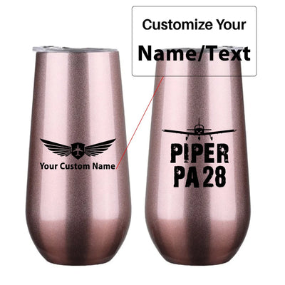 Piper PA28 & Plane 6oz Egg aviation design on 6oz egg cup, compact 6oz ceramic.