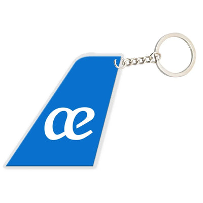 Air Europa aviation aircraft-tail key chain, acrylic body, metal ring.
