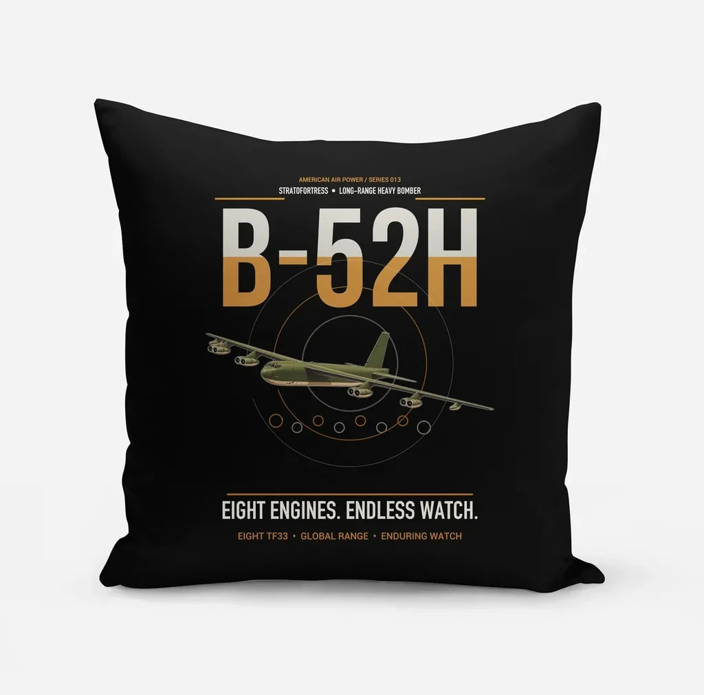 B-52H Stratofortress design on black pillow