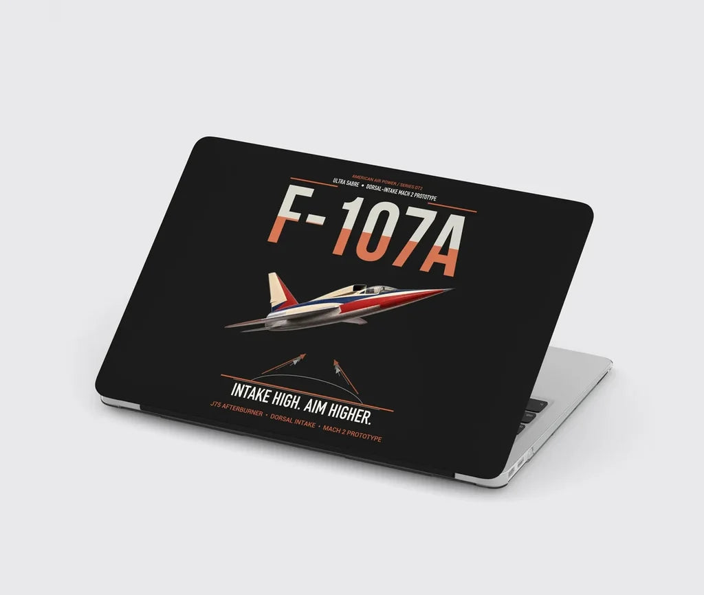F-107A Ultra Sabre design on black MacBook case