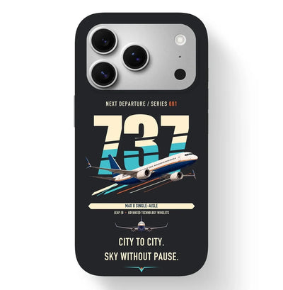 Boeing 737 MAX 8 design on black magsafe iphone case