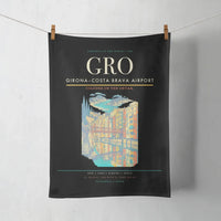 Thumbnail for Girona–Costa Brava Airport (GRO) design on black towel