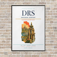 Thumbnail for Dresden Airport DRS vertical canvas print - framed - white background