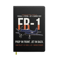 Thumbnail for FR-1 Fireball Prop in Front Jet in Back design on black notebook