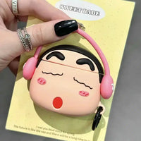 Thumbnail for Music Pink AirPods Protective Cover: Cute Cartoon Silicone Soft Shell aviation print premium AirPods case, fits AirPods.