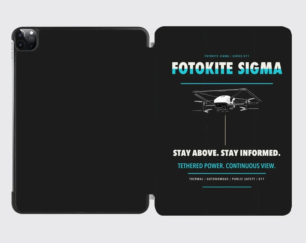 Fotokite Sigma design on black ipad tablet case