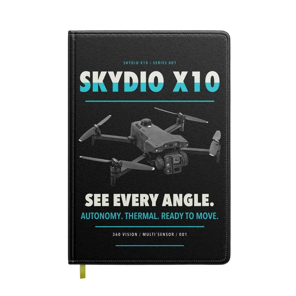 Skydio X10 design on black notebook