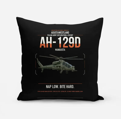 AgustaWestland AH-129D Mangusta design on black pillow