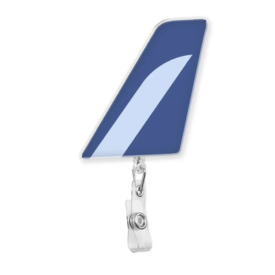 Breeze Airways aviation design on durable plastic with metal clip tail-shape retractable ID card badge.